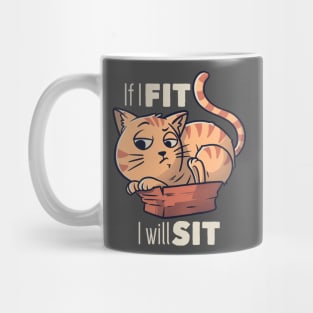 If I Fit I Will Sit Funny Cat Gift Mug